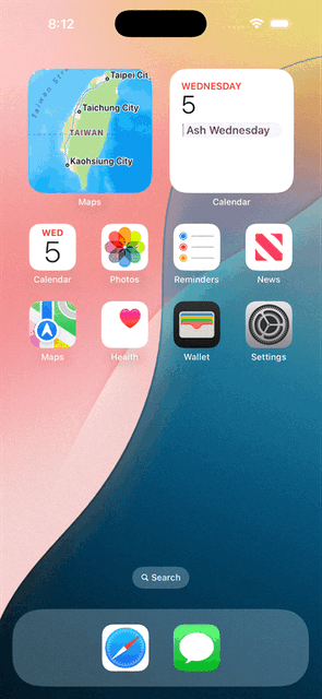 Animated GIF of VPN Control app running